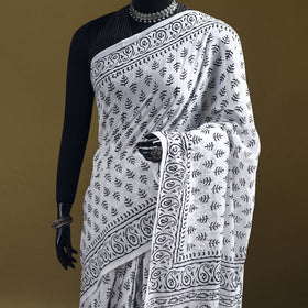 Sanganeri Hand Block Print Pure Mul Cotton Ready To Wear Saree  23