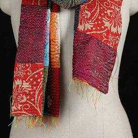 Bengal Kantha Handwork Patchwork Reversible Silk Stole 108