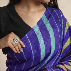 Purple Leheriya Tie-Dye Tussar Silk Handloom Saree Online