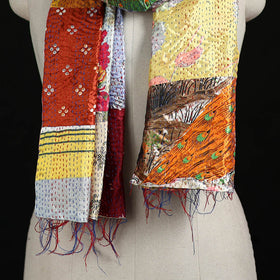 Bengal Kantha Handwork Patchwork Reversible Silk Stole 110