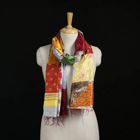 Bengal Kantha Handwork Patchwork Reversible Silk Stole 110