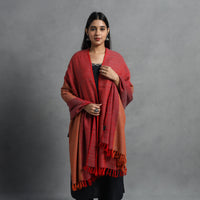 Red - Kumaun Handwoven Pure Merino Wool Shawl for Women 27