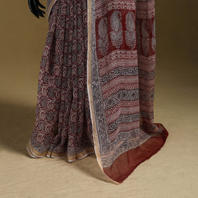 Bagh Hand Block Print Natural Dyed Kota Doria Cotton Saree 41