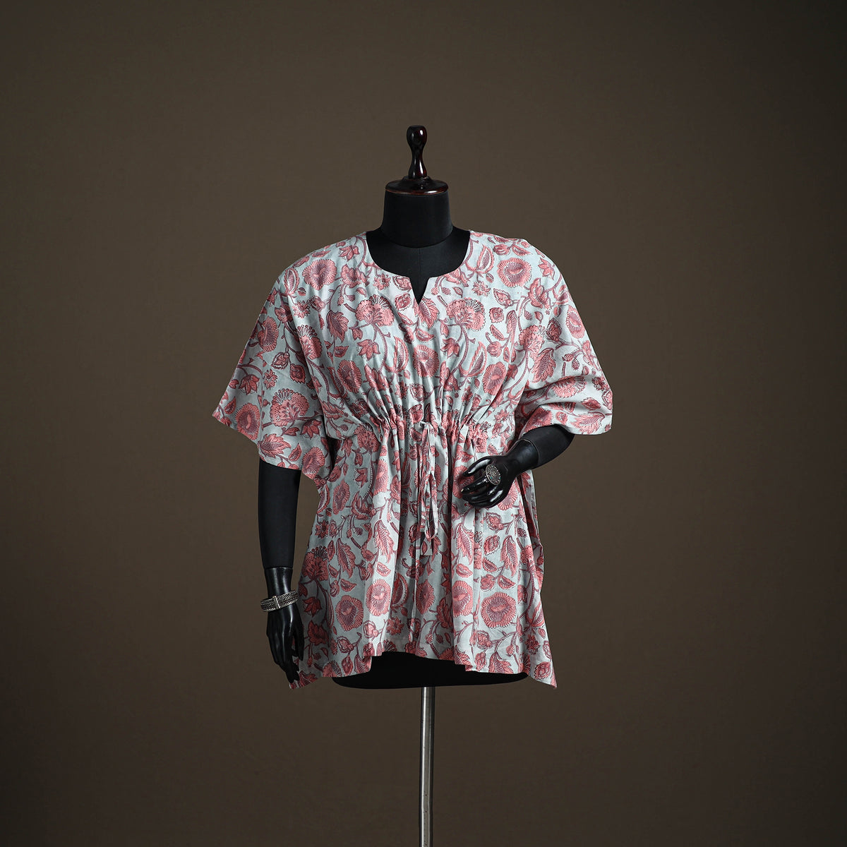 Sanganeri hand block print cotton short kaftan 119