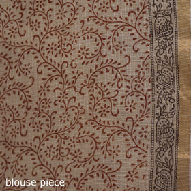 Bagh Hand Block Print Natural Dyed Kota Doria Cotton Saree 41