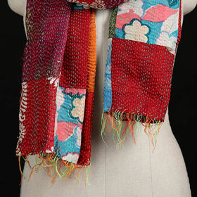 Bengal Kantha Handwork Patchwork Reversible Silk Stole 112