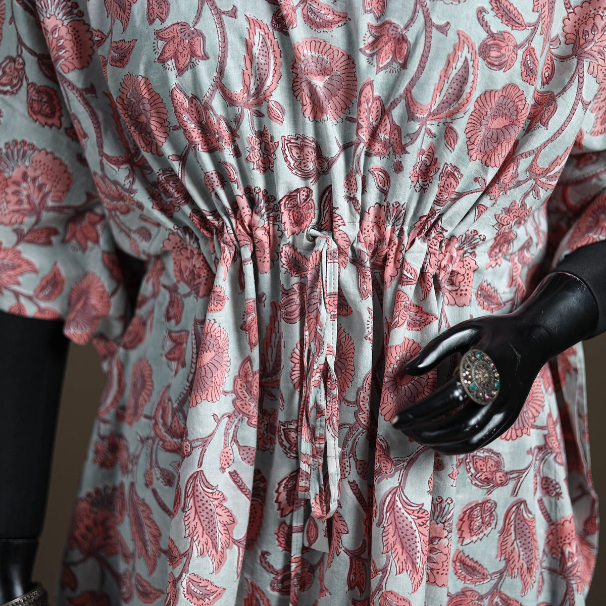 Sanganeri hand block print cotton short kaftan 119