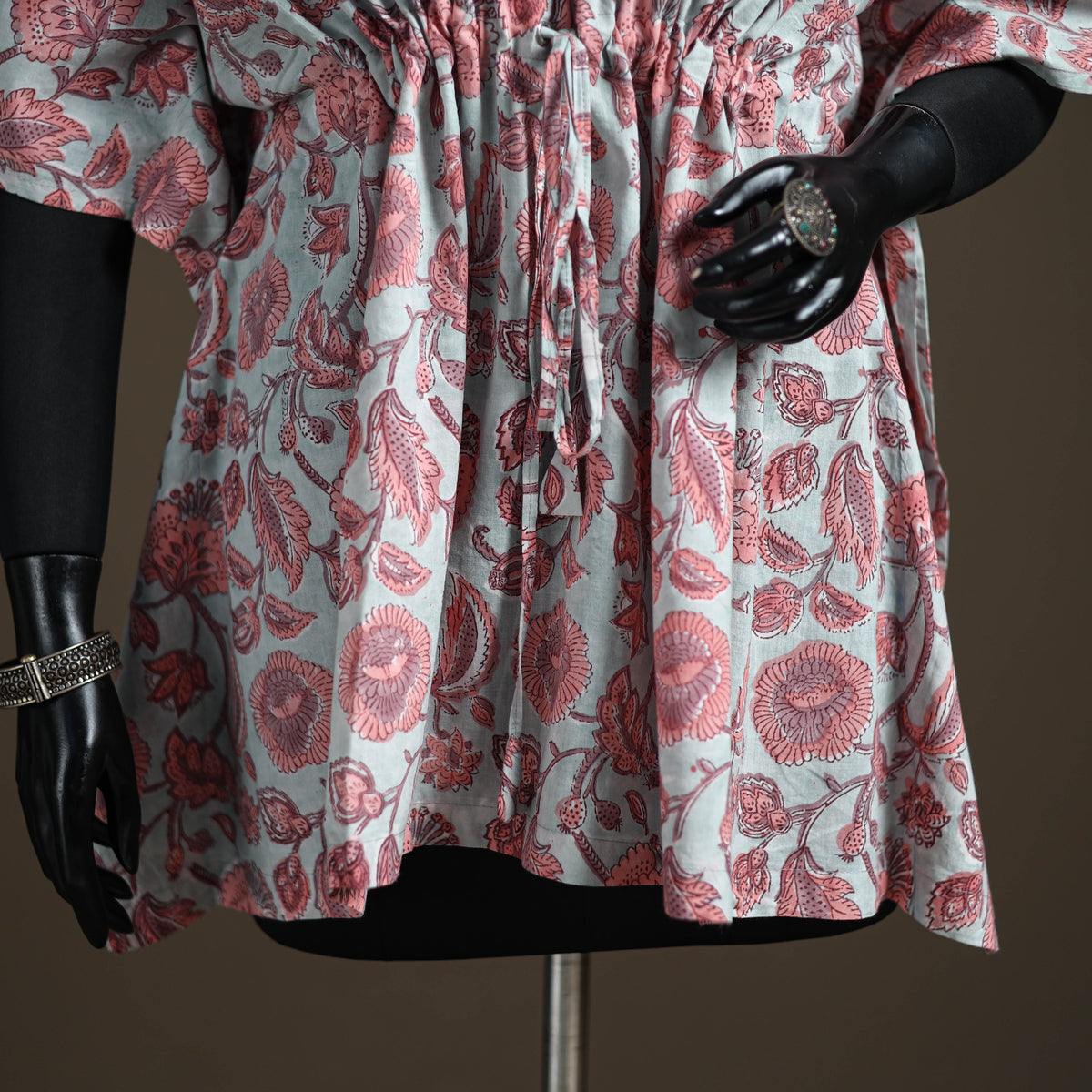 Sanganeri hand block print cotton short kaftan 119