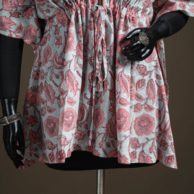 Sanganeri hand block print cotton short kaftan 119