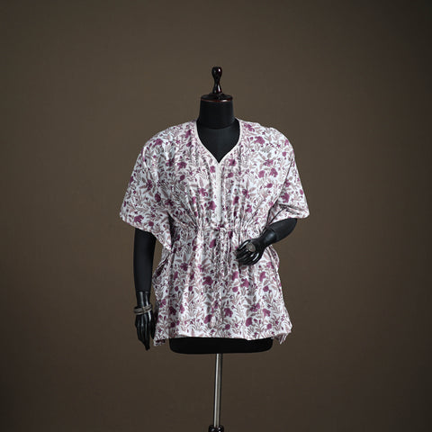 Sanganeri hand block print cotton short kaftan 120