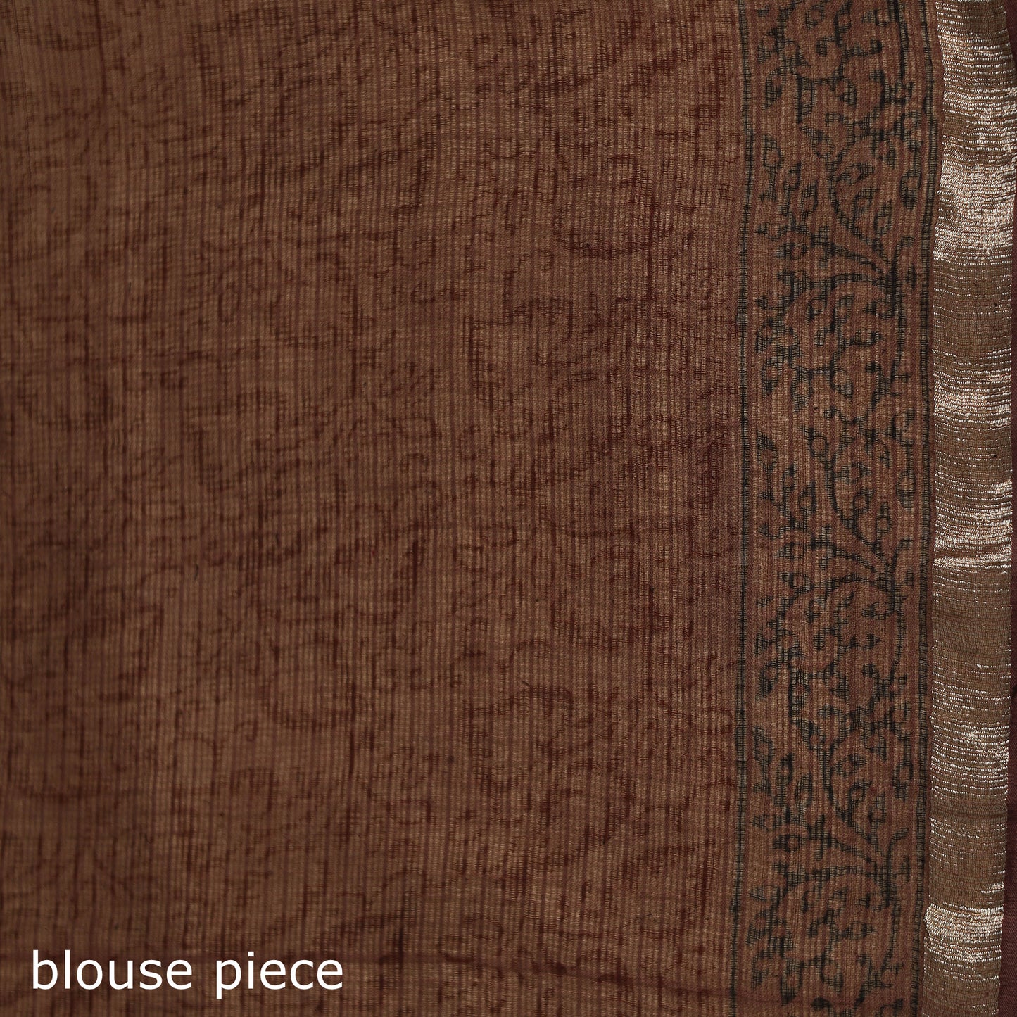 Bagh Hand Block Print Natural Dyed Kota Doria Cotton Saree 42
