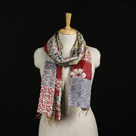 Bengal Kantha Handwork Patchwork Reversible Silk Stole 118