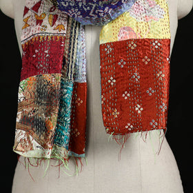 Bengal Kantha Handwork Patchwork Reversible Silk Stole 119