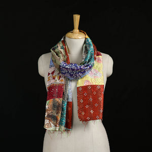 Bengal Kantha Handwork Patchwork Reversible Silk Stole 119