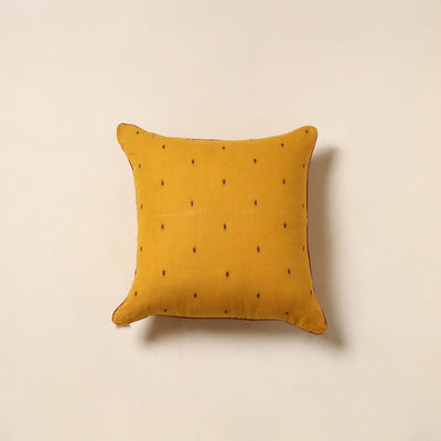 Yellow - jacquard weave cotton cushion cover 65
