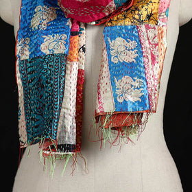 Bengal Kantha Handwork Patchwork Reversible Silk Stole 120