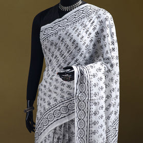 Sanganeri Hand Block Print Pure Mul Cotton Ready To Wear Saree  21