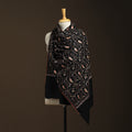 Black - sozni heavy hand embroidery work kashmiri merino