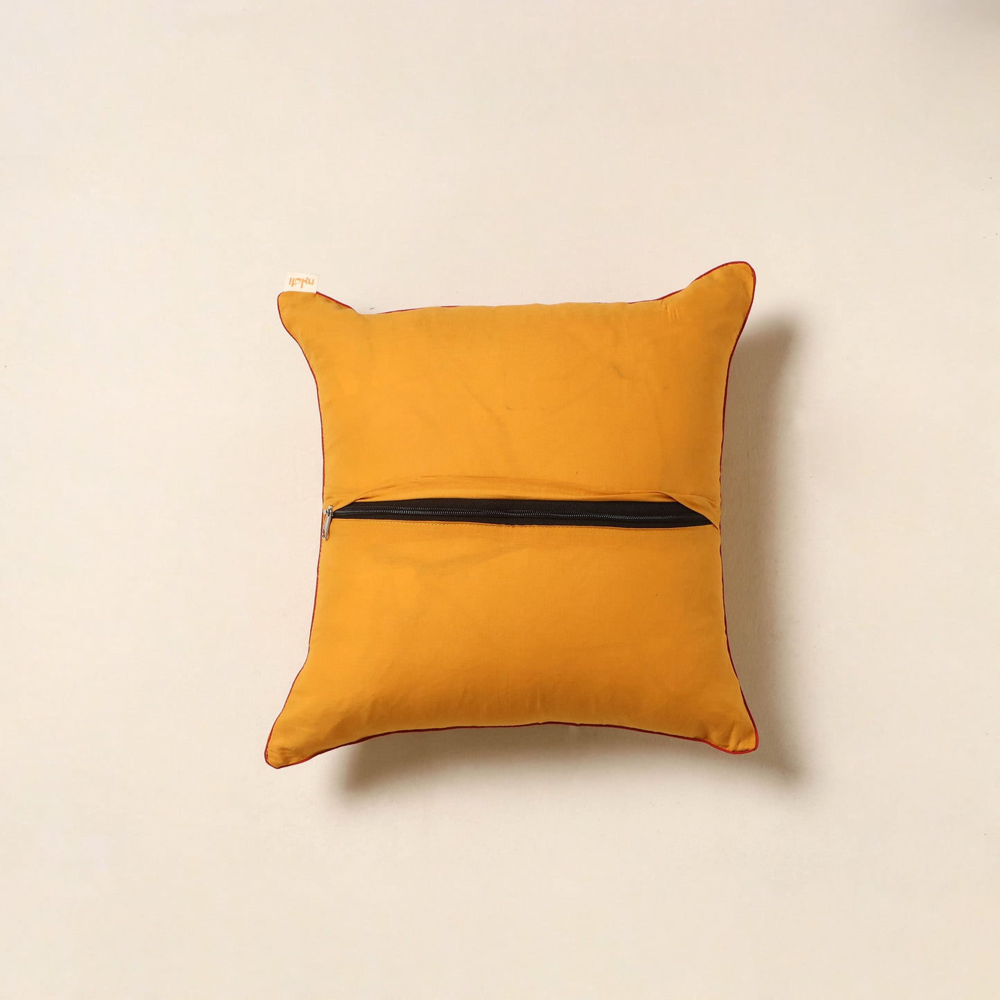 Yellow - jacquard weave cotton cushion cover 65