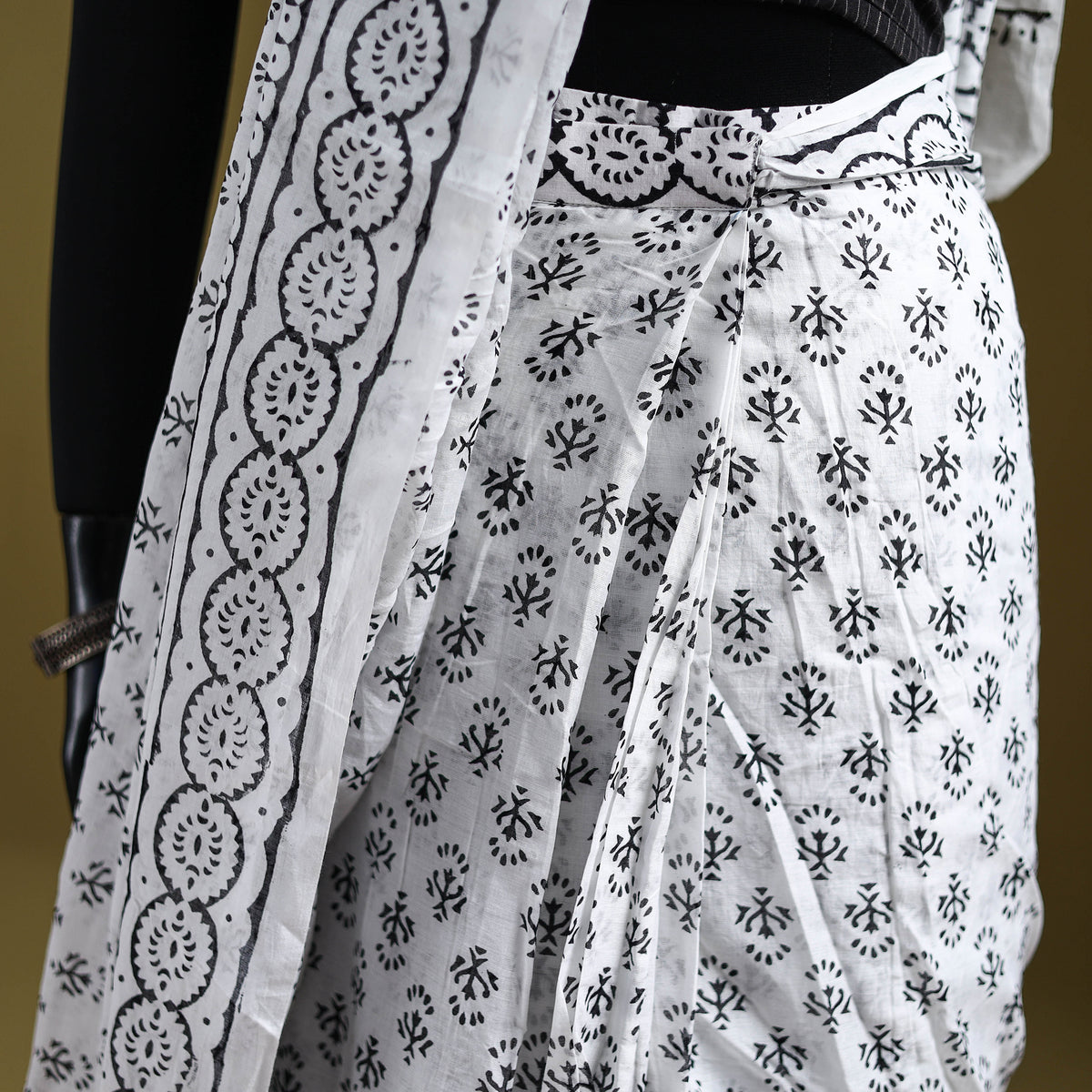 Sanganeri Hand Block Print Pure Mul Cotton Ready To Wear Saree  21