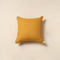 Yellow - jacquard weave cotton cushion cover 66