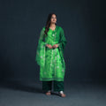 Shibori Tie-Dye Kota Doria Silk Suit Set with Dupatta for Women 24