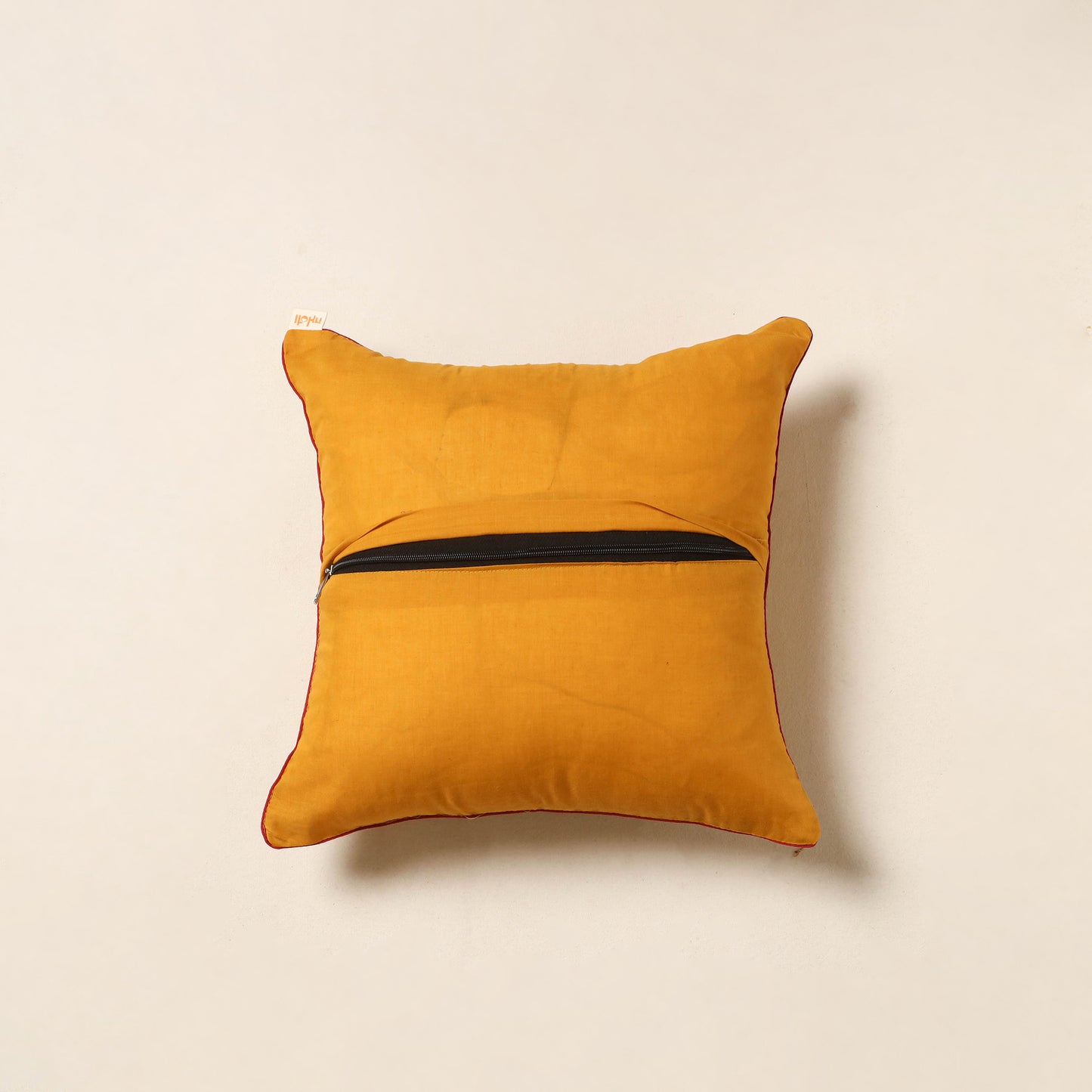 Yellow - jacquard weave cotton cushion cover 66