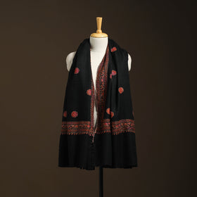 Black - sozni heavy hand embroidery work kashmiri merino