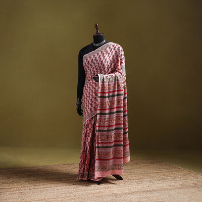 Sanganeri Hand Block Print Pure Mul Cotton Ready To Wear Saree  22