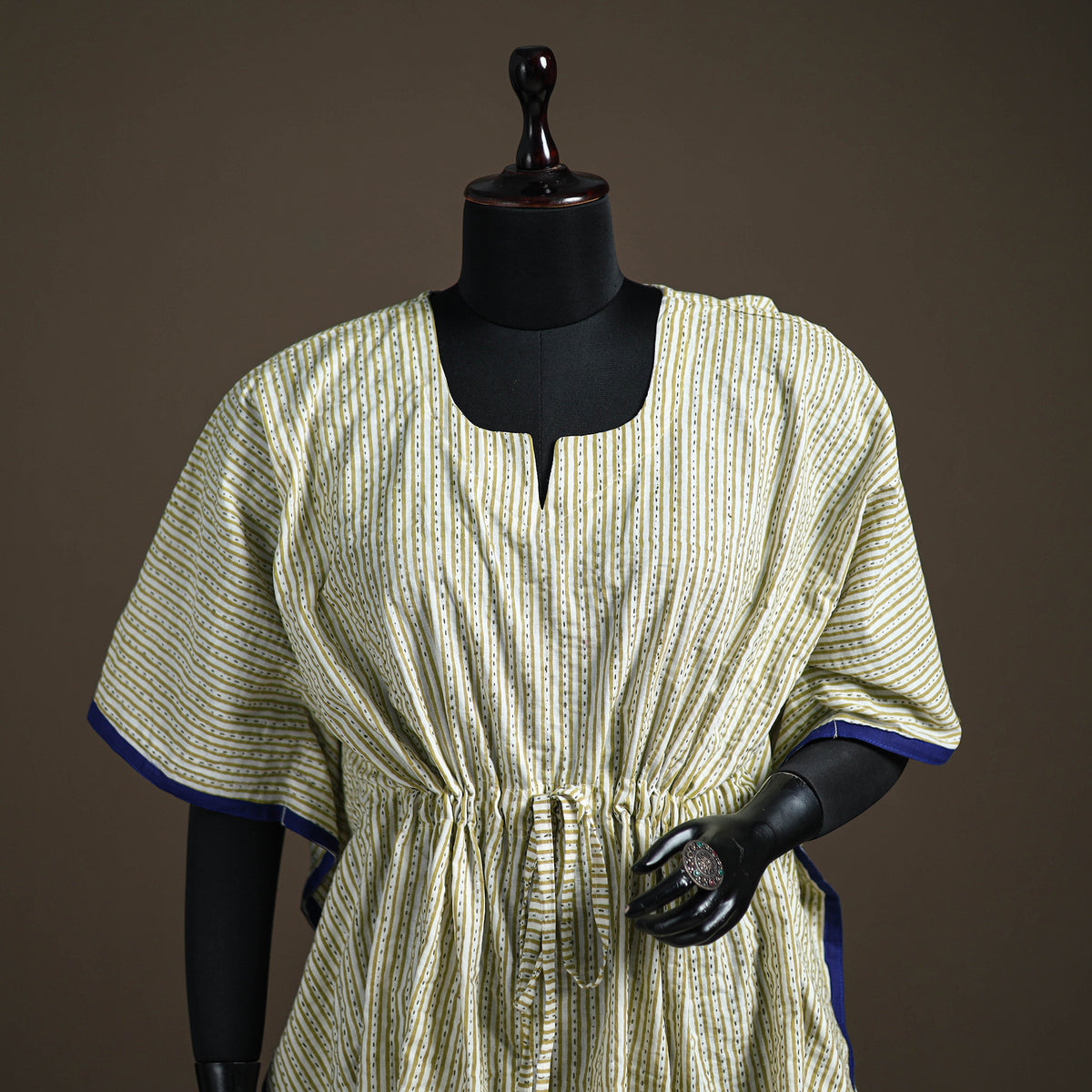 Jacquard cotton short kaftan 123 - handcrafted