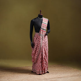 Sanganeri Hand Block Print Pure Mul Cotton Ready To Wear Saree  22