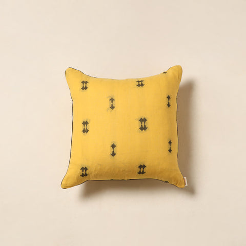 Yellow - jacquard weave cotton cushion cover 68