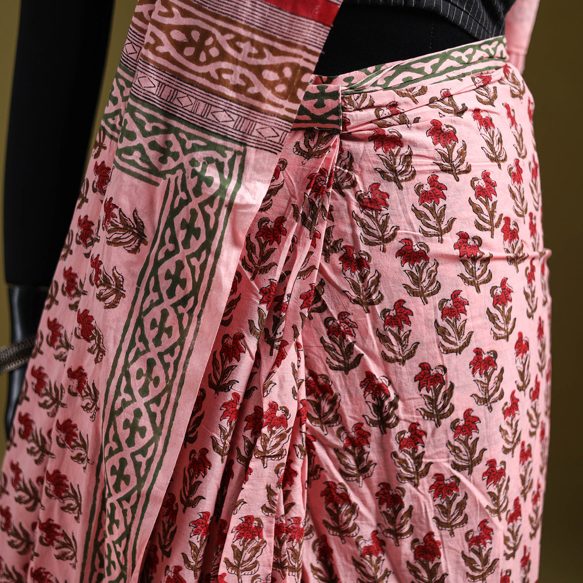 Sanganeri Hand Block Print Pure Mul Cotton Ready To Wear Saree  22