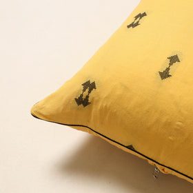 Yellow - jacquard weave cotton cushion cover 68