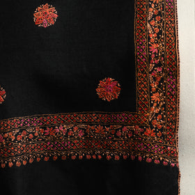 Black - sozni heavy hand embroidery work kashmiri merino