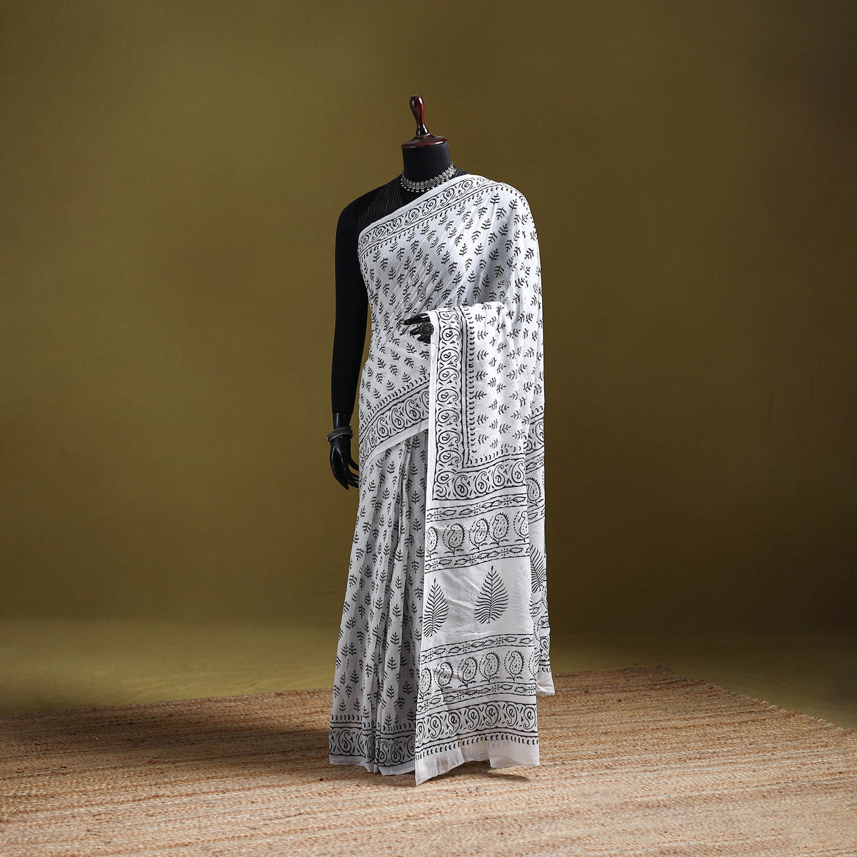 Sanganeri Hand Block Print Pure Mul Cotton Ready To Wear Saree  19