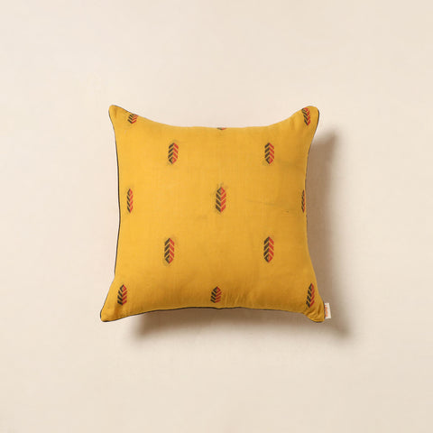 Yellow - jacquard weave cotton cushion cover 69