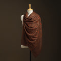 Brown - sozni heavy hand embroidery work kashmiri merino