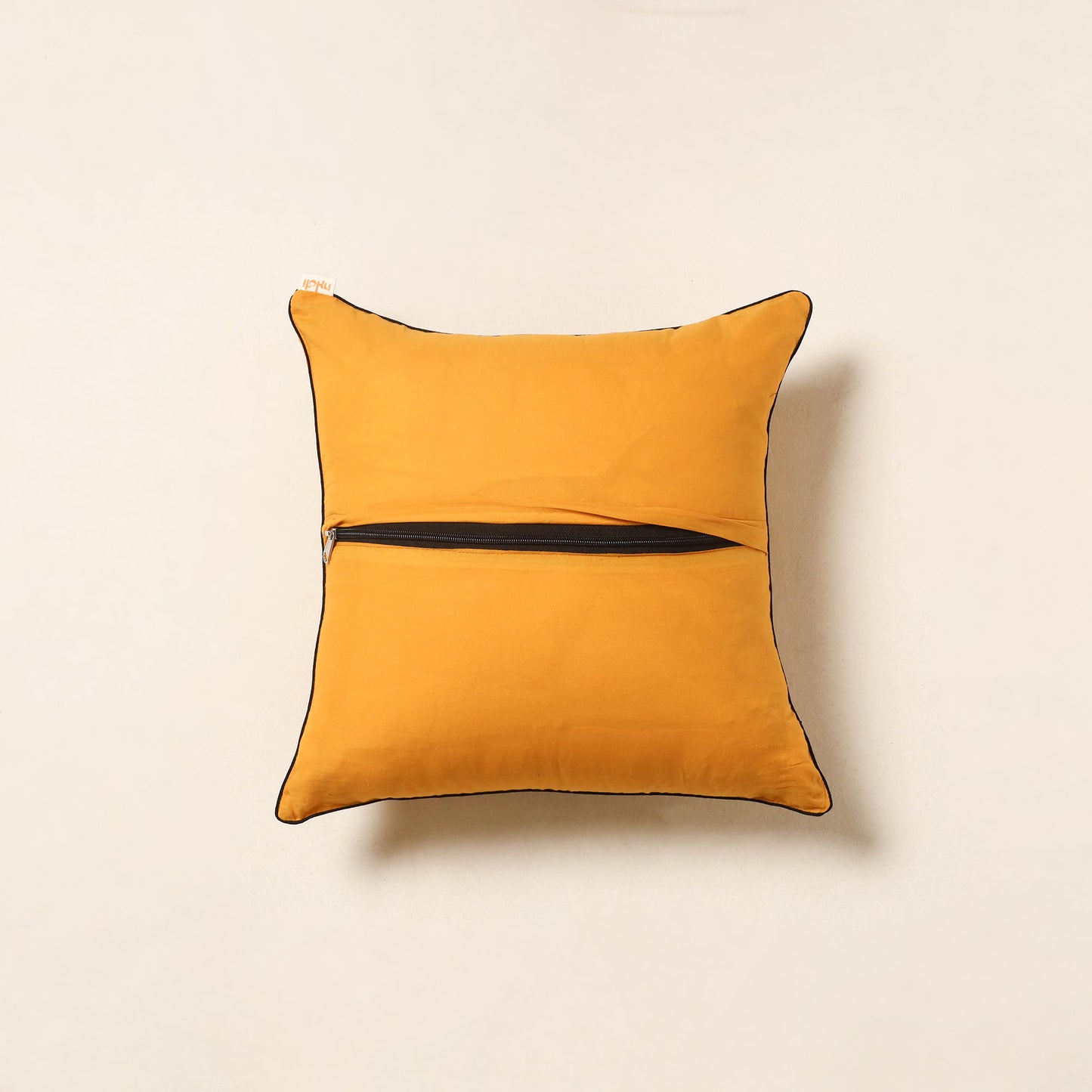 Yellow - jacquard weave cotton cushion cover 69