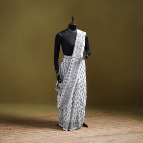 Sanganeri Hand Block Print Pure Mul Cotton Ready To Wear Saree  19