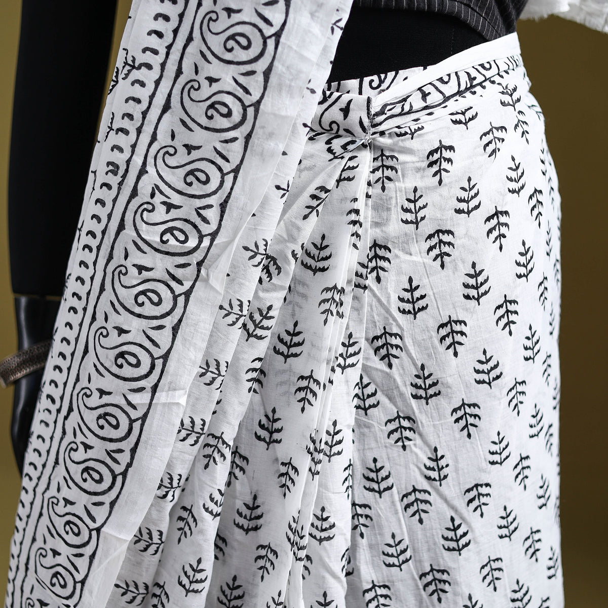 Sanganeri Hand Block Print Pure Mul Cotton Ready To Wear Saree  19