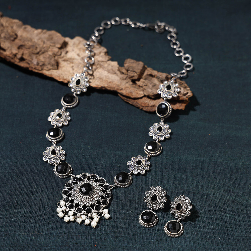 oxidised necklace set