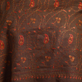 Brown - sozni heavy hand embroidery work kashmiri merino