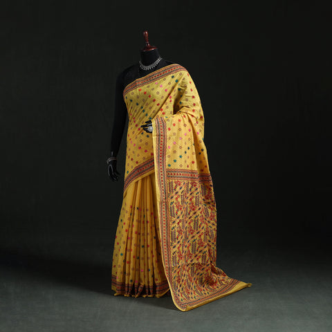 Bengal Kantha Hand Embroidery Silk Cotton Chapa Work Saree 52