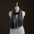Handloom Chanderi Silk Ajrakh Hand Block Print Natural Dyed Stole 01