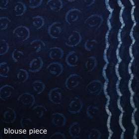 Indigo Bagru Hand Block Print Pure Mul Cotton Ready To Wear Saree 25