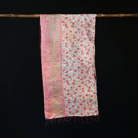 Bengal Kantha Handwork Patchwork Reversible Silk Stole 110