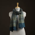 Handloom Chanderi Silk Ajrakh Hand Block Print Natural Dyed Stole 04