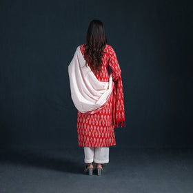 Pochampally Ikat Cotton Suit Set with Dupatta for Women 19