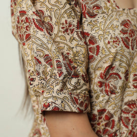  Pedana Kalamkari Block Printed Cotton Tiered Dress 03 